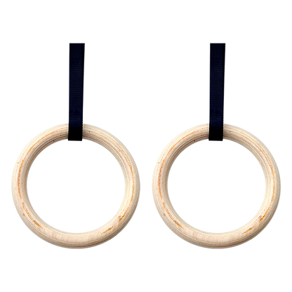 235mm Wooden Gymnastic Rings – Olympic Gym Strength Training & Fitness