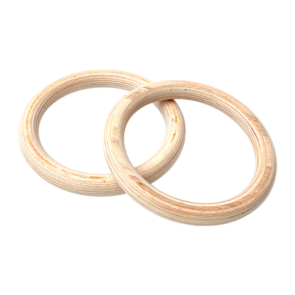 202mm Wooden Gymnastic Rings – Olympic Gym Strength Training & Fitness